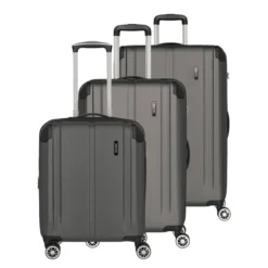 Travelite City- 3er Kofferset 4-Rad Trolley, Anthrazit