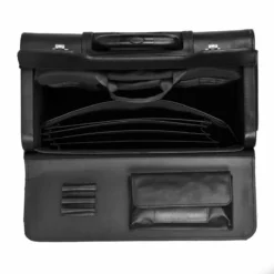 Pilotenkoffer 45.5cm Aus Vegetabil Gegerbtem Vollrindleder Schwarz -Gepäck Discounter compressed 1340A zw8