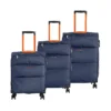 Adelaide Sport 3-tlg. Trolleyset Dunkelblau Mit Gestell Orange -Gepäck Discounter compressed 3 tlg trolleyset 52 64 75cm exp loubs adelaide sport 111