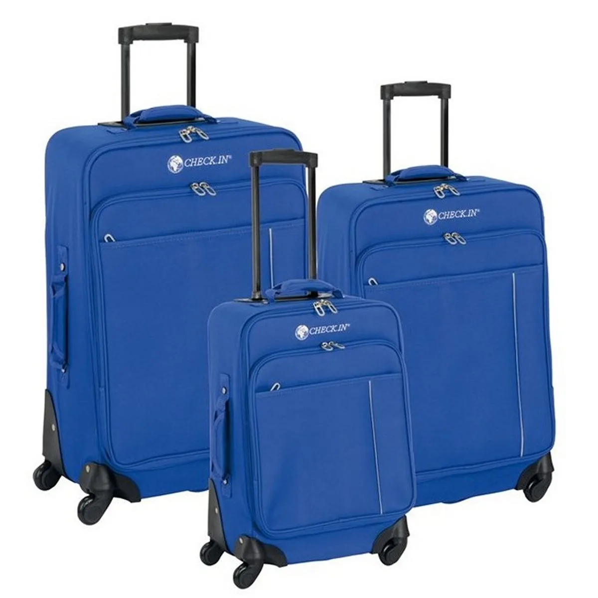 Madrid - 3er Trolleyset Blau/ Silber 3 Madrid - 3er Trolleyset Blau/ Silber