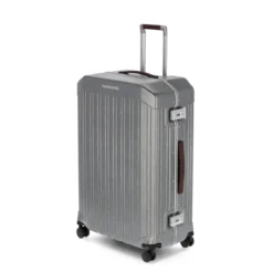 Piquadro PQ-Light - Ultra Slim Grosser Hartschalentrolley Schwarz/Leder -Gepäck Discounter compressed BV4428PQLM NCU 3 DETT1