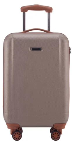 Wannsee - Handgepäck Hartschale Mit TSA In Champagner-Braun -Gepäck Discounter compressed articleImages2 F r front hauptstadtkoffer wannsee handgepaeck trolley spinner champagner size S